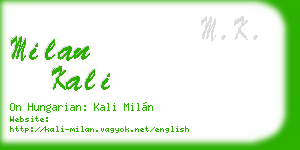 milan kali business card